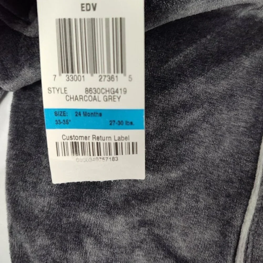 Green Dog Charcoal Grey Y2K Cotton/Polyester Track Suit Kids 24 Months NWT